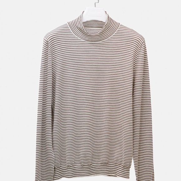 Maison Margiela Brown Striped Wool Turtleneck - Picture 3 of 11